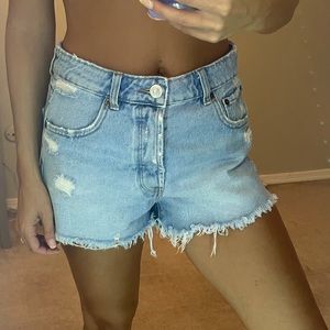 Zara high waist jean denim shorts size 4